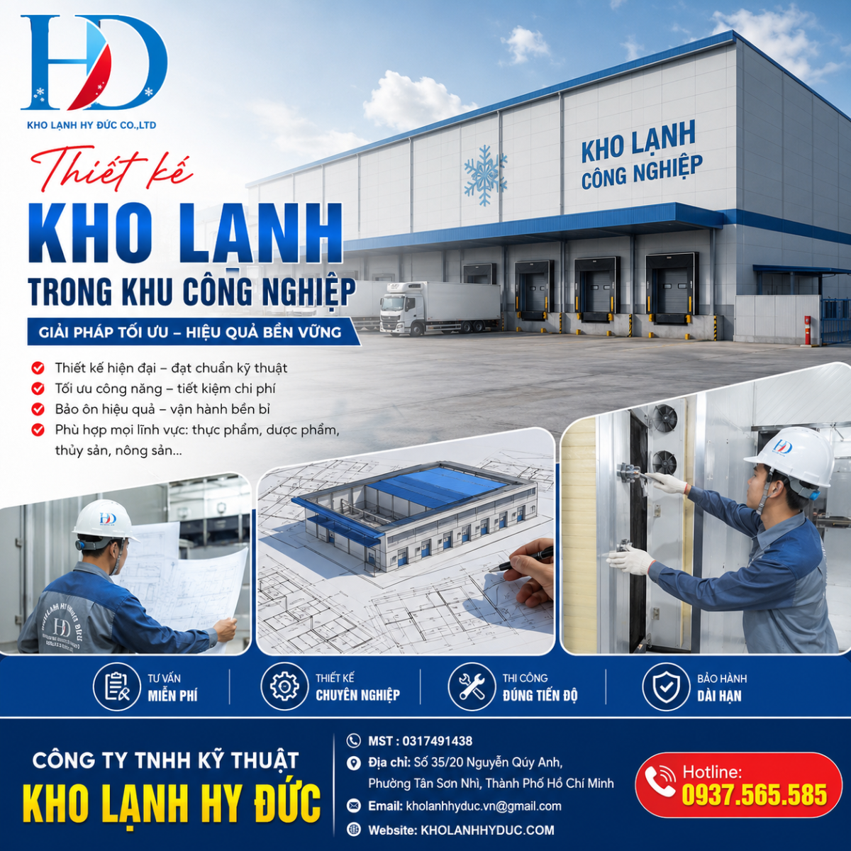 thiết kế kho lạnh trong khu công nghiệp