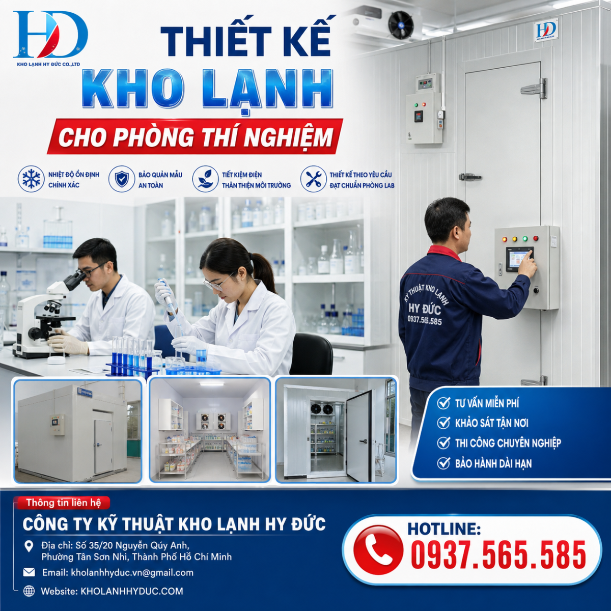 thiết kế kho lạnh cho phòng thí nghiệm