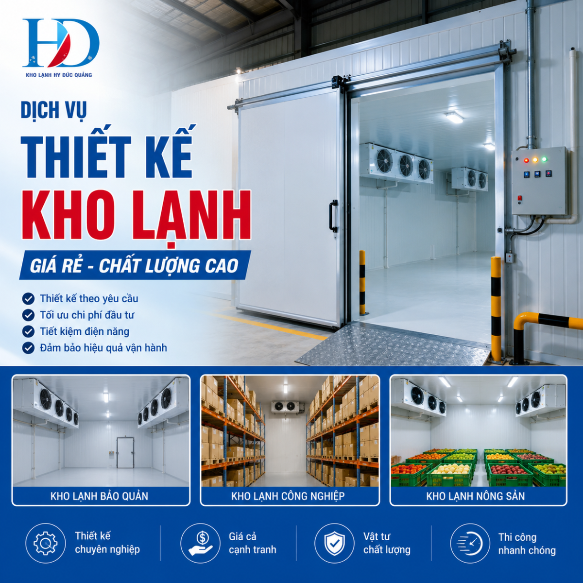 dịch vụ thiết kế kho lạnh giá rẻ